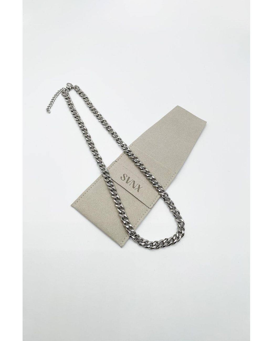 SVNX White Woven Chain Necklace