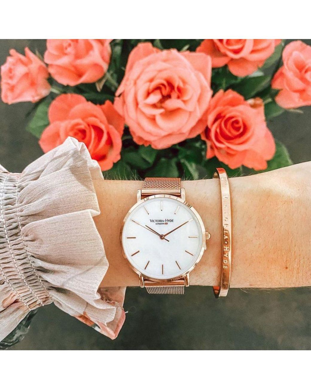 Victoria Hyde London White Watch Seven Sisters, Rosegold