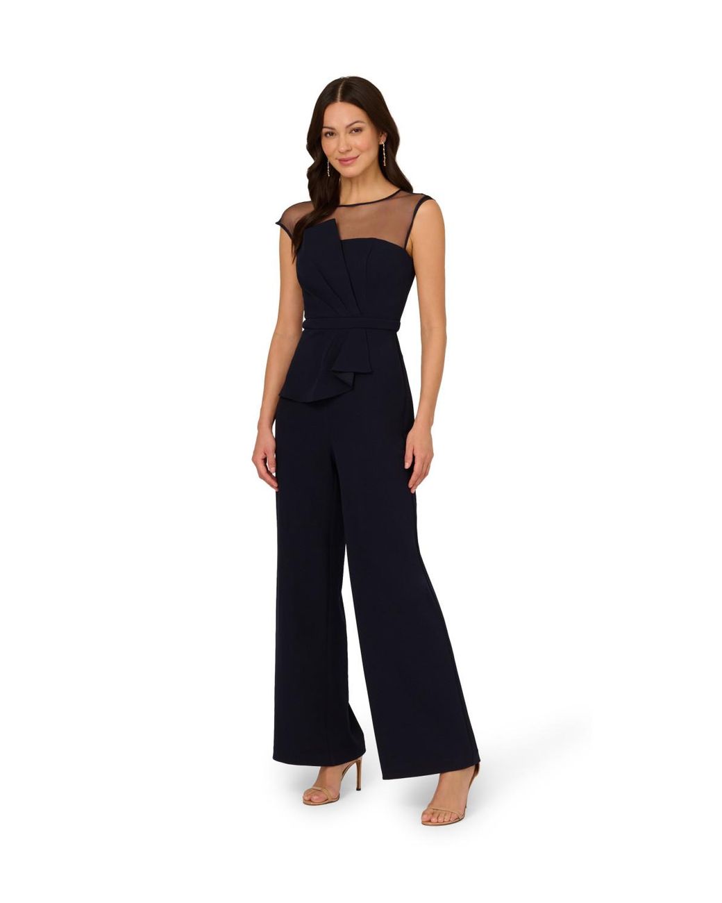 Adrianna Papell Knit Crepe Jumpsuit in Blue Lyst UK