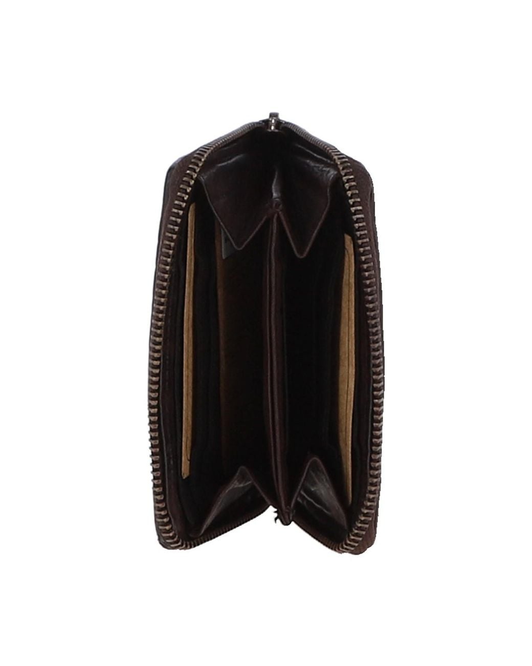 Ashwood Leather Black Vintage Woven Zip Around Small 6 Card Coin Purse