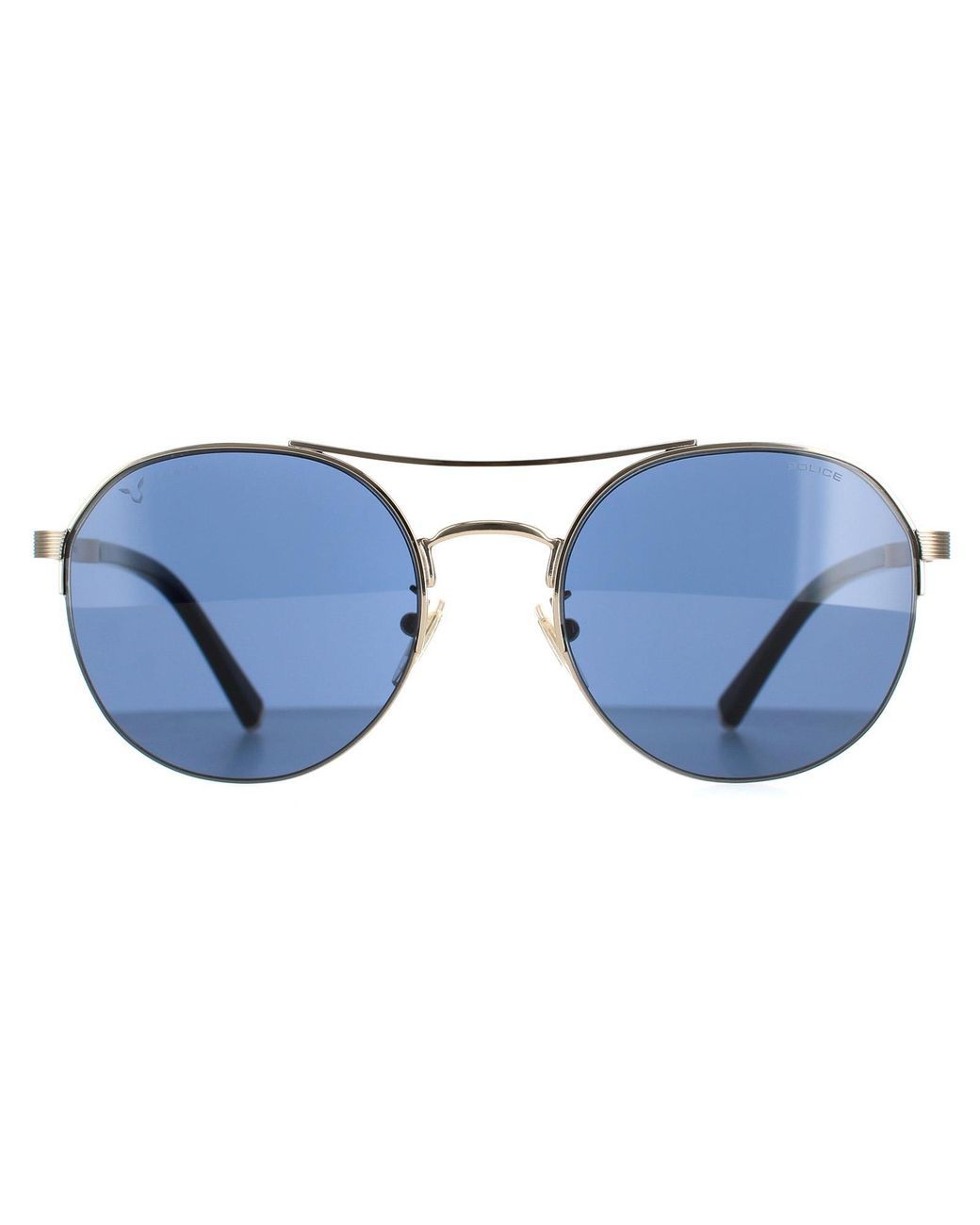 Police Blue Aviator Shiny Light Spla24 Lewis 03 Metal for men