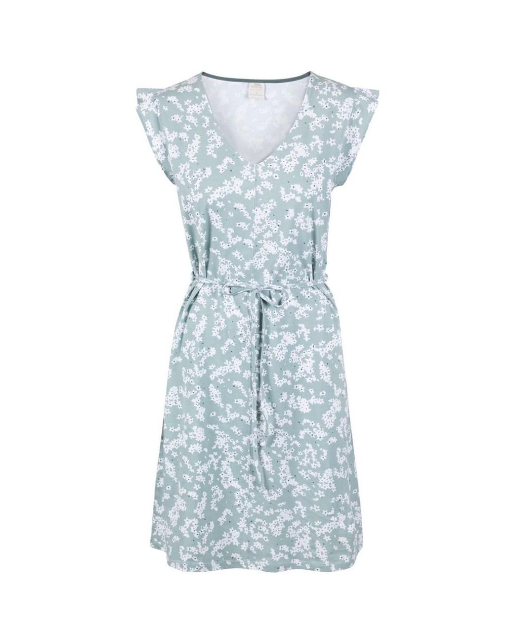 Trespass Blue Ladies Holly Ditsy Print Short-Sleeved Dress (Dusty)