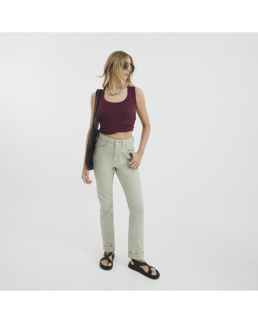 River Island Green Mom Sculpt Jeans Denim