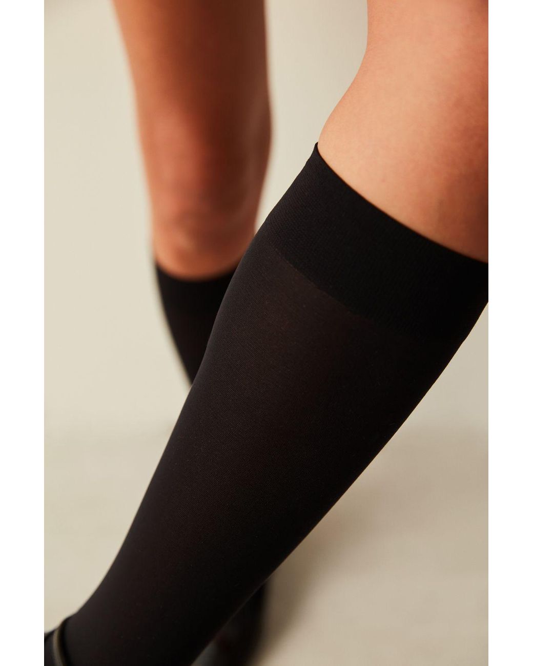Penti Red Elastic Jersey Crew Socks