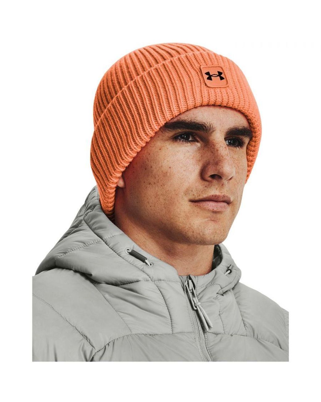 Under Armour White Halftime Ribbed Beanie Hat