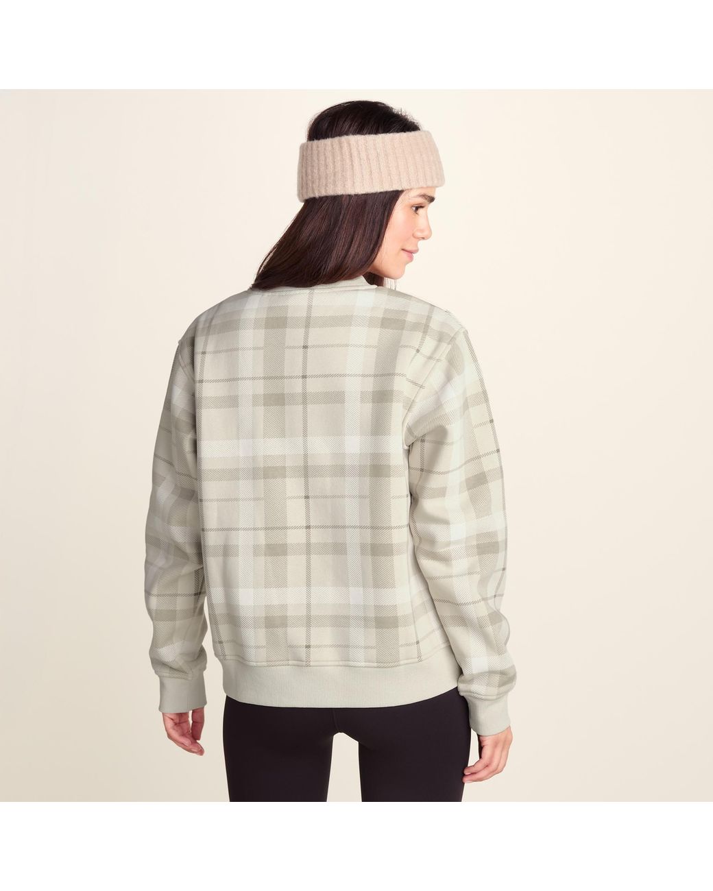 TOG24 Natural Gina Supersoft Check Print Crew Neck Sweatshirt
