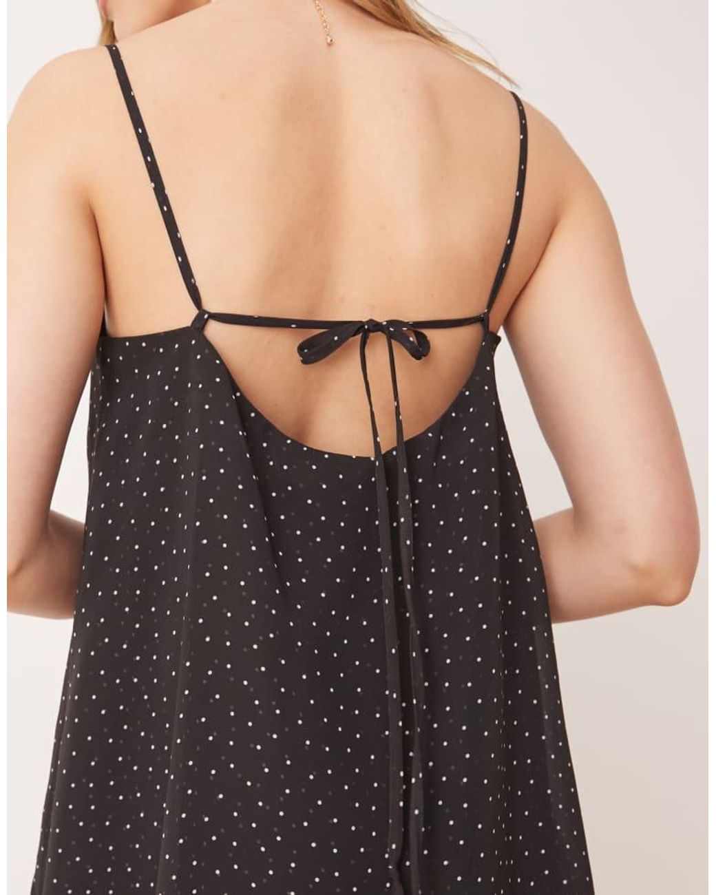 ASOS Black Cami Chiffon Frill Hem Maxi Dress