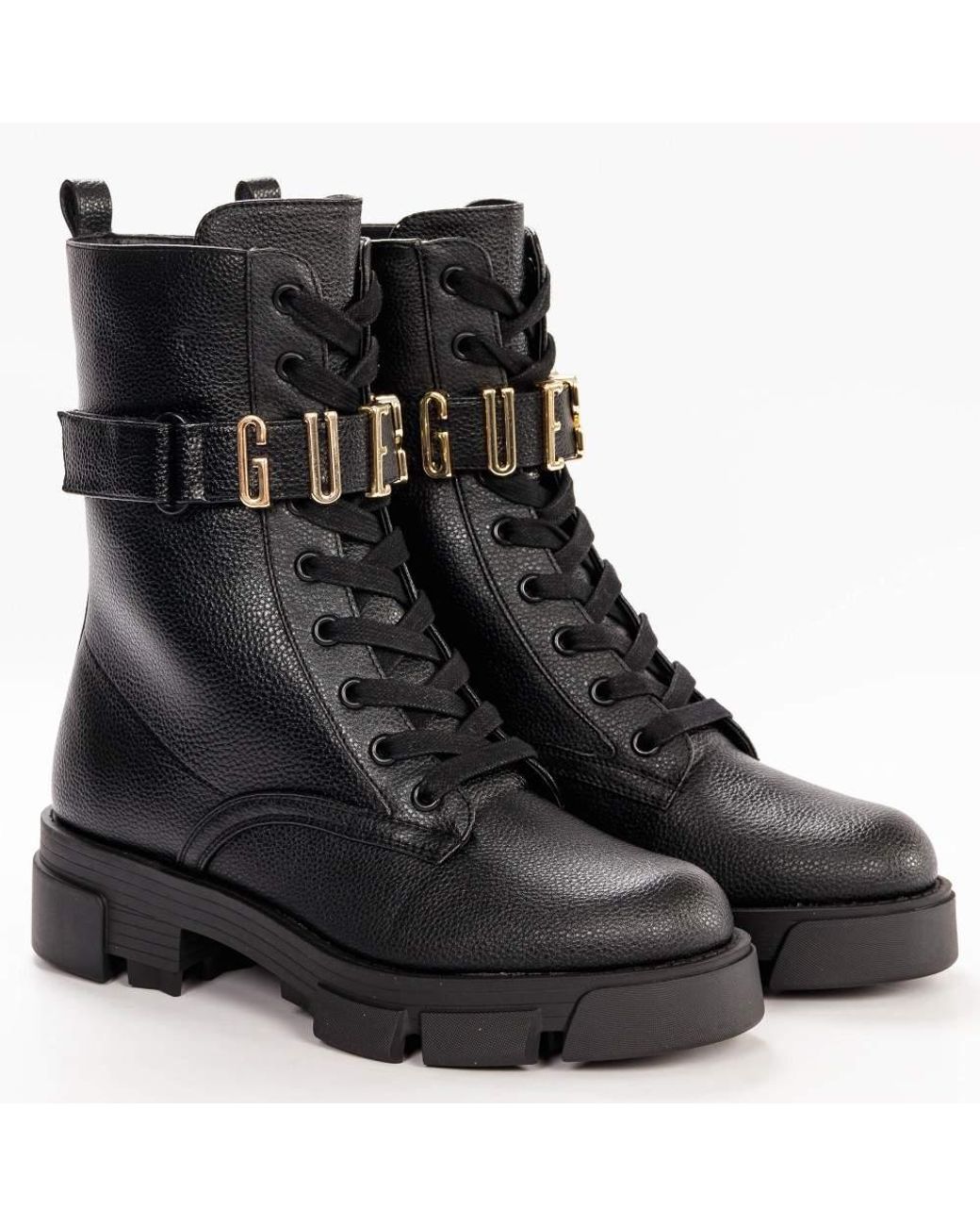 Guess Black Madox Leather Boots
