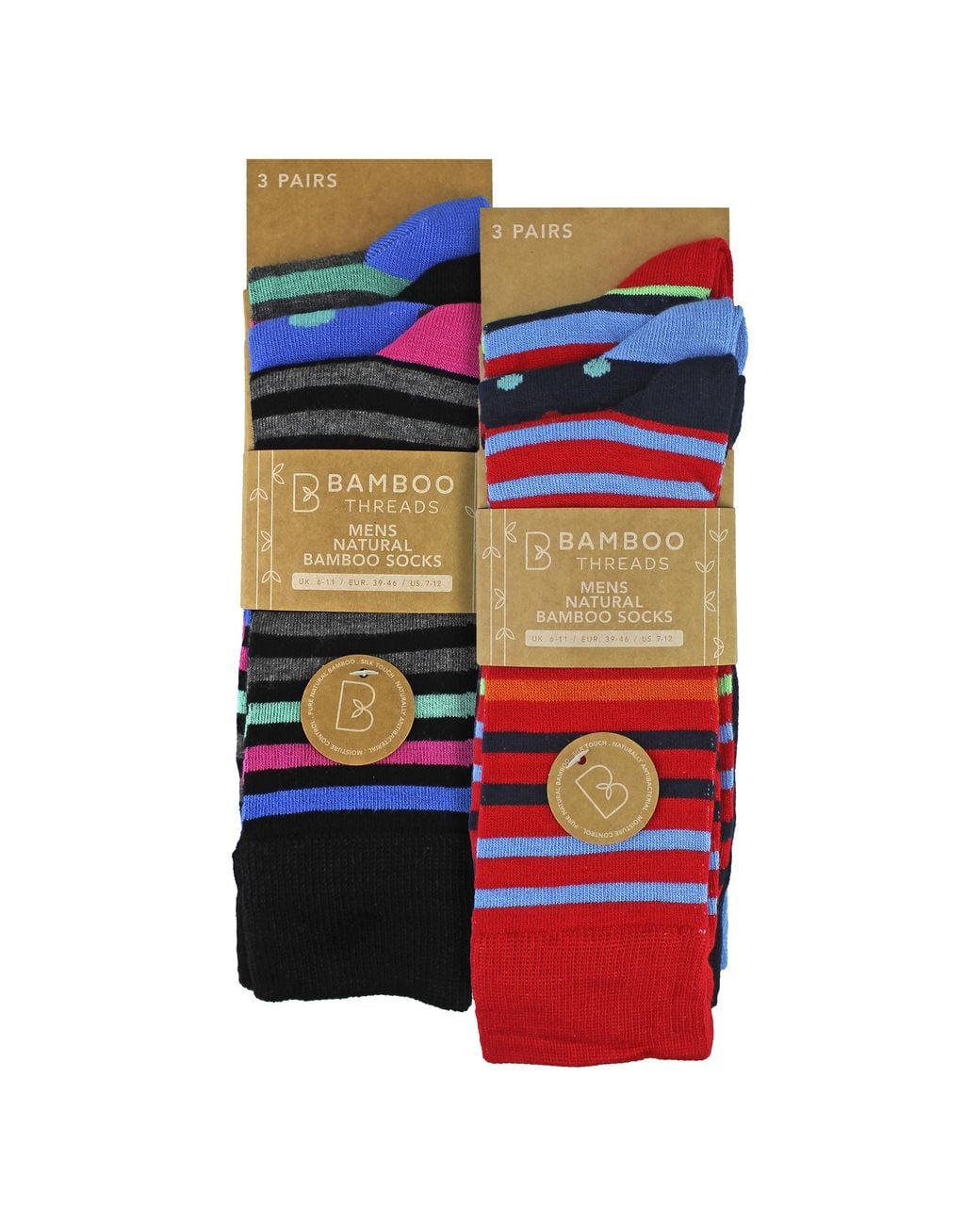 Sock Snob Blue 6 Pack Bamboo Design Socks for men
