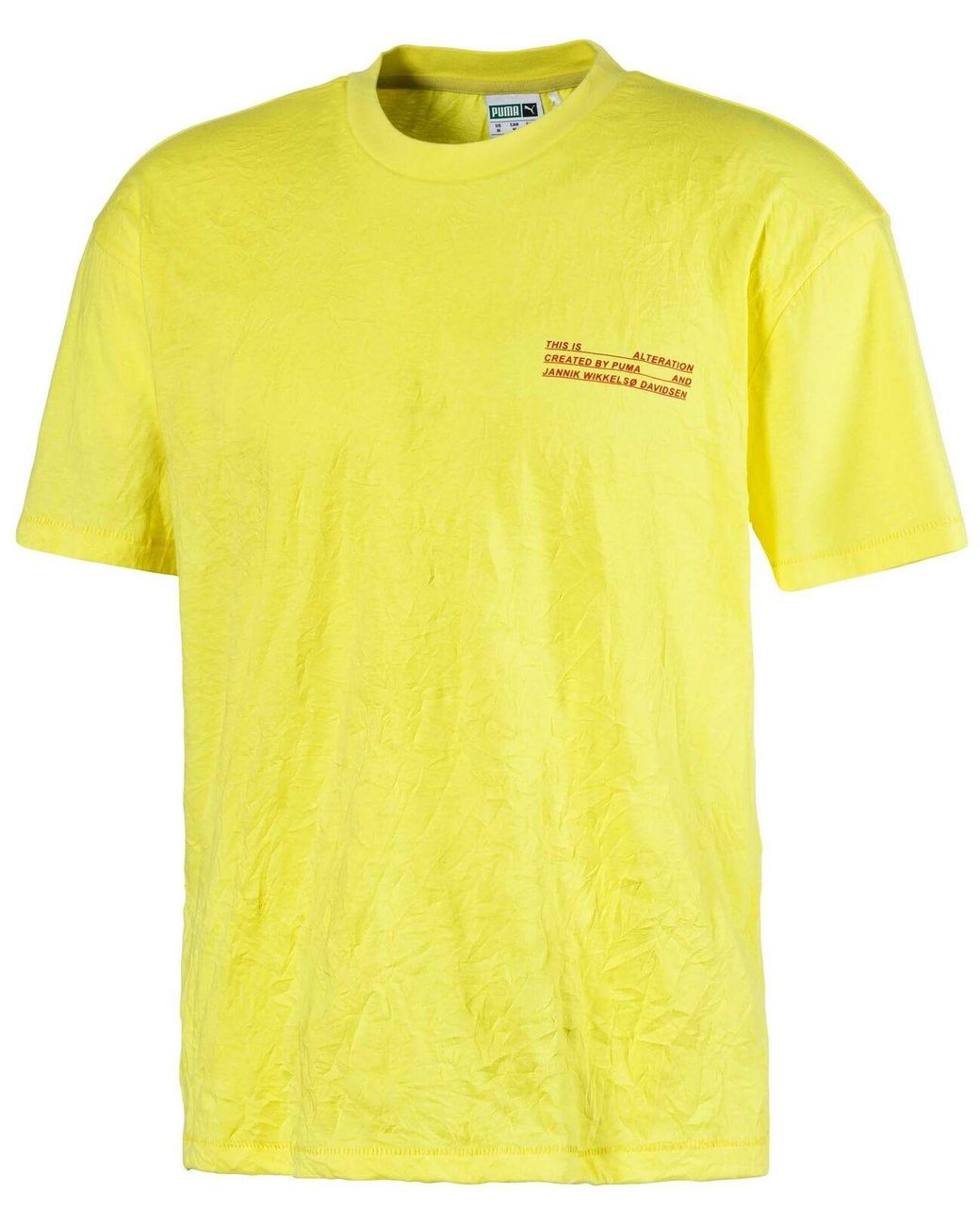 PUMA Yellow Alteration Short Sleeve Tee T-Shirt Top 579880 46 for men