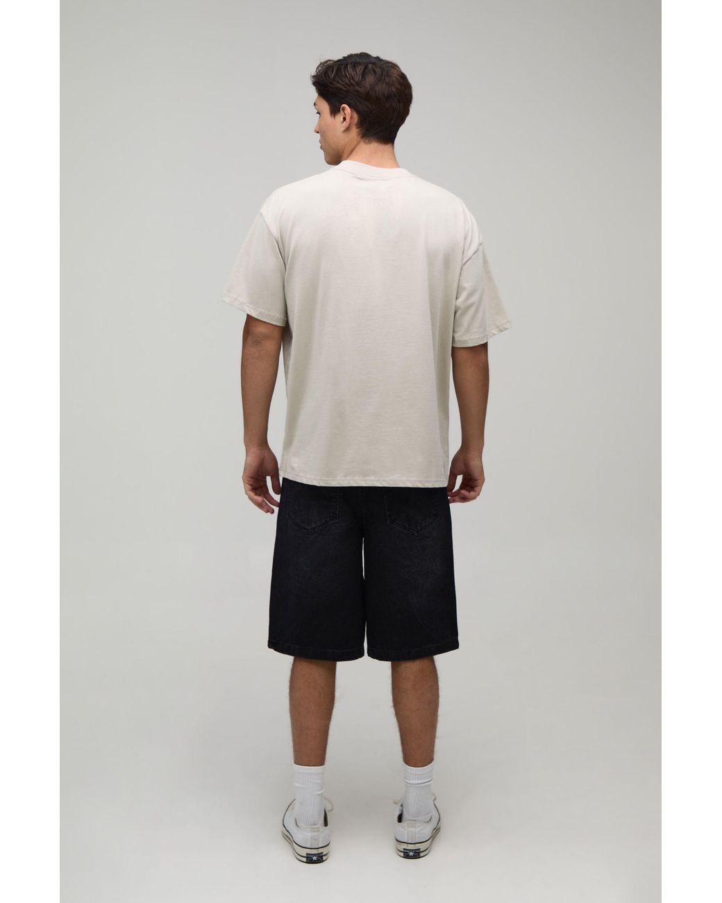BoohooMAN Natural Oversized Guiness Pint License Print T-Shirt for men