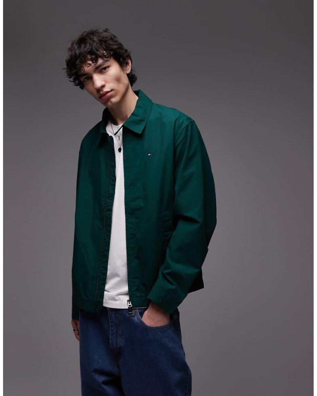 Tommy Hilfiger Blue Lightweight Harrington Jacket for men