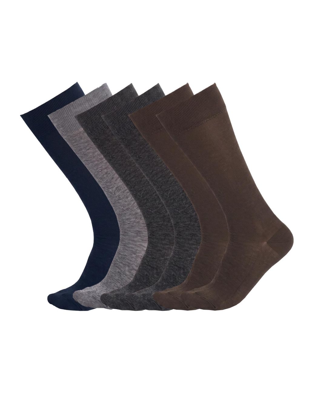 Pro Socks Blue 6 Pairs Executive Cotton High-Top Seamless S15100 for men