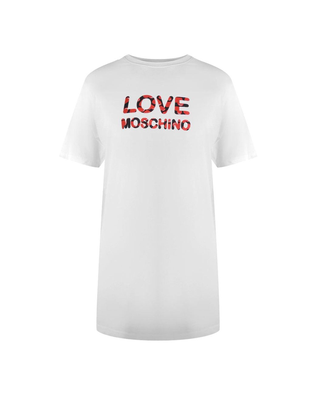 Moschino White Love Bubble Logo T-Shirt Cotton