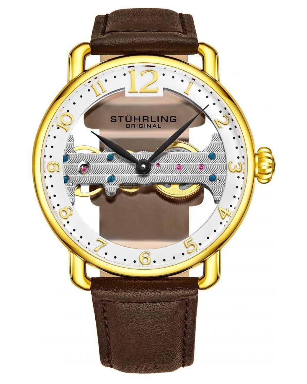 Stuhrling Metallic And Bridge Quartz 42Mm for men