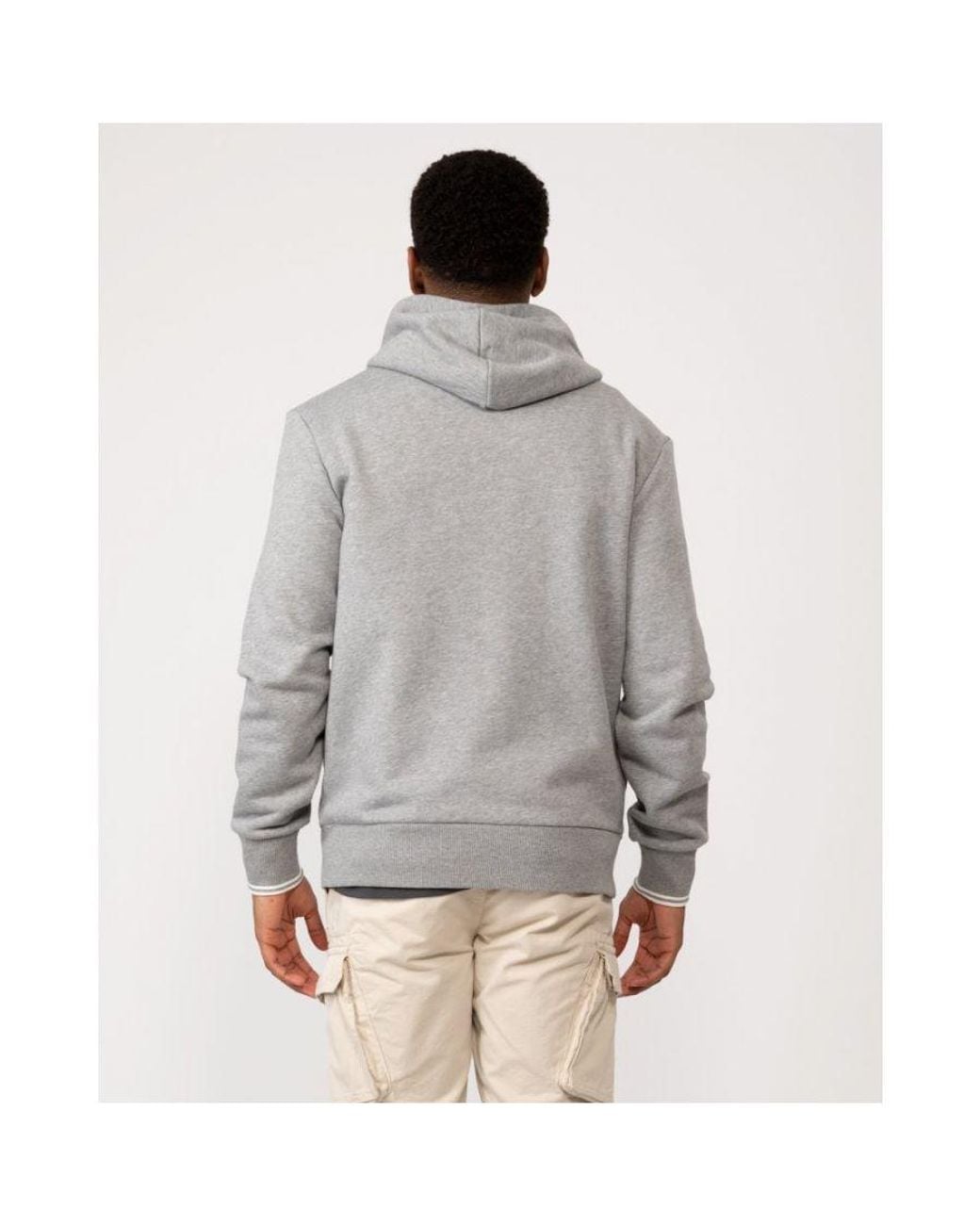 Fred Perry Gray Zip Through Hoodie for men