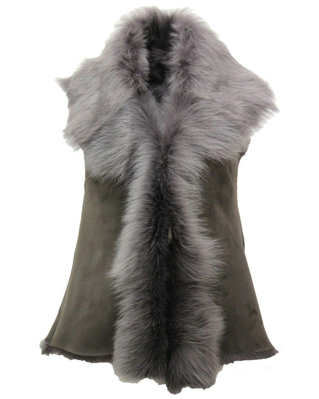Infinity Leather Gray Toscana Sheepskin Short Gilet-Denver