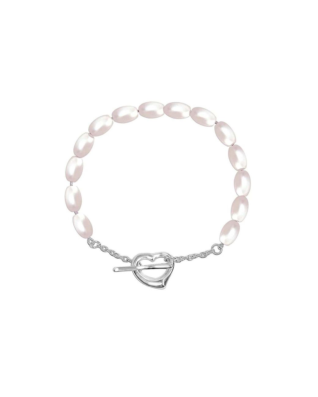 Bibei Metallic Bracelet With Oval Pearls