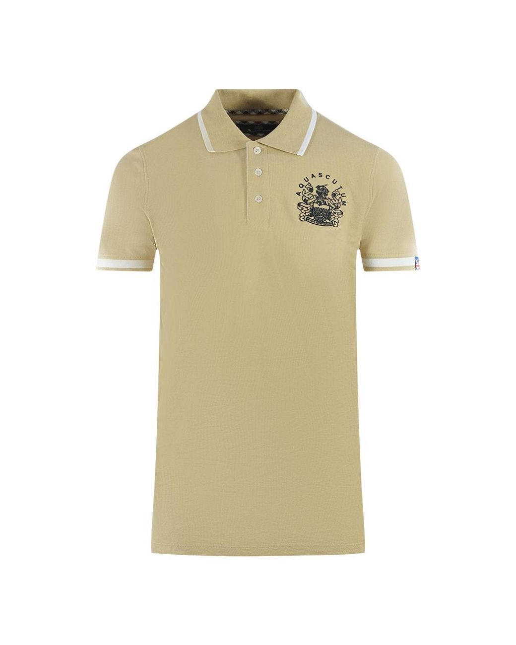 Aquascutum Natural Tipped Aldis Polo Shirt Cotton for men