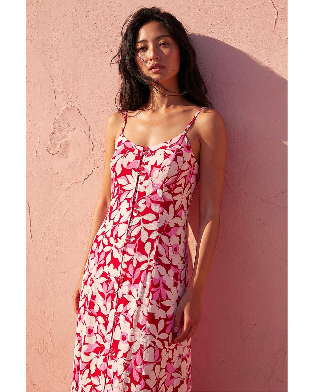 Roman Red Petite Floral Strappy Dress