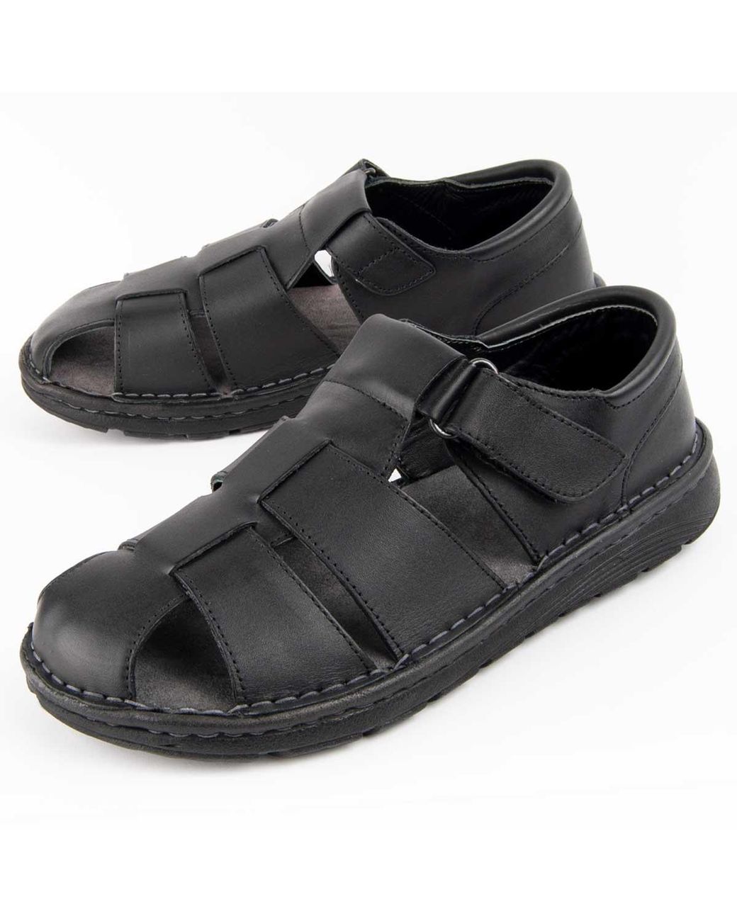 Purapiel Black Sandal Beira7 Leather for men