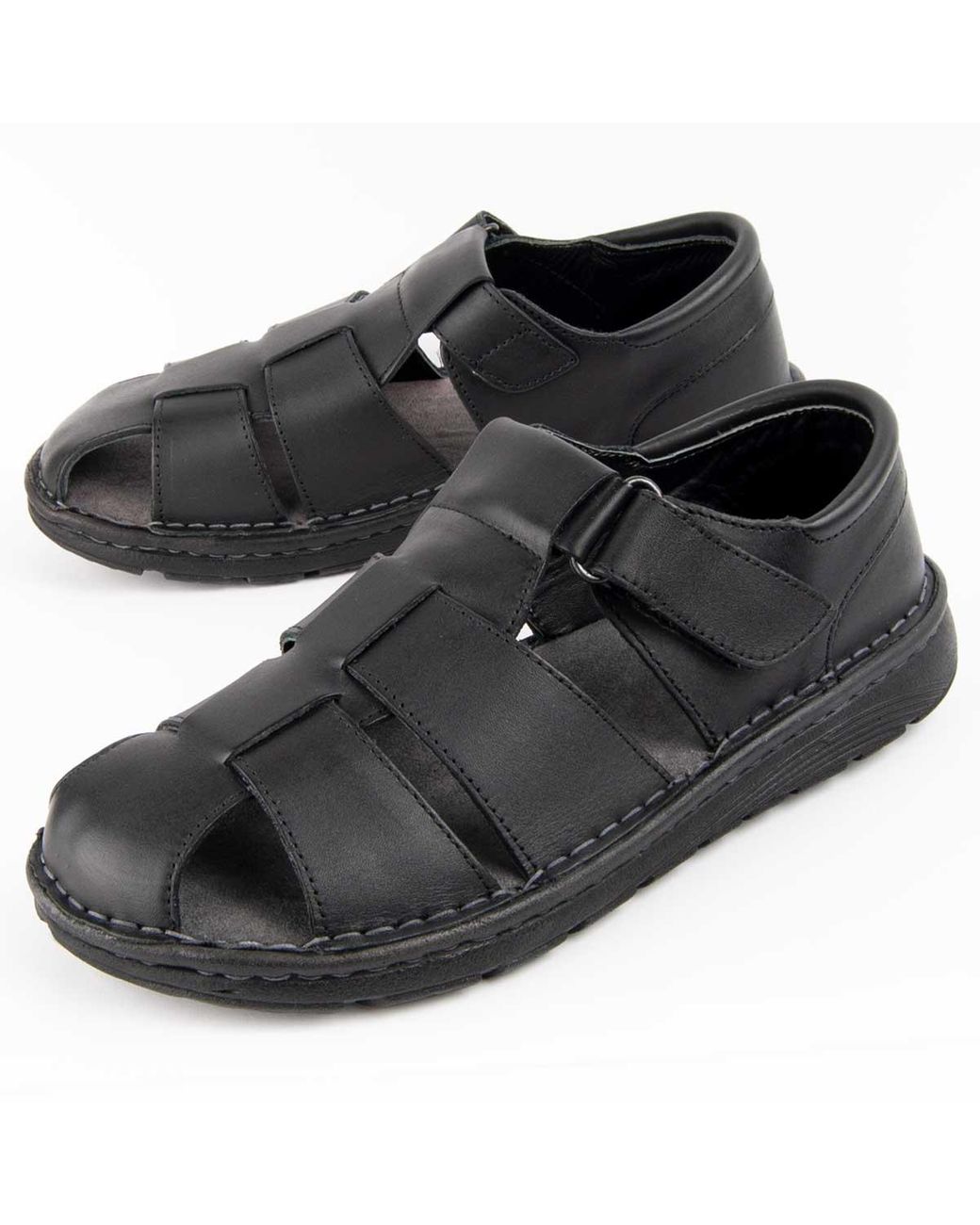 Purapiel Black Sandal Beira7 Leather for men