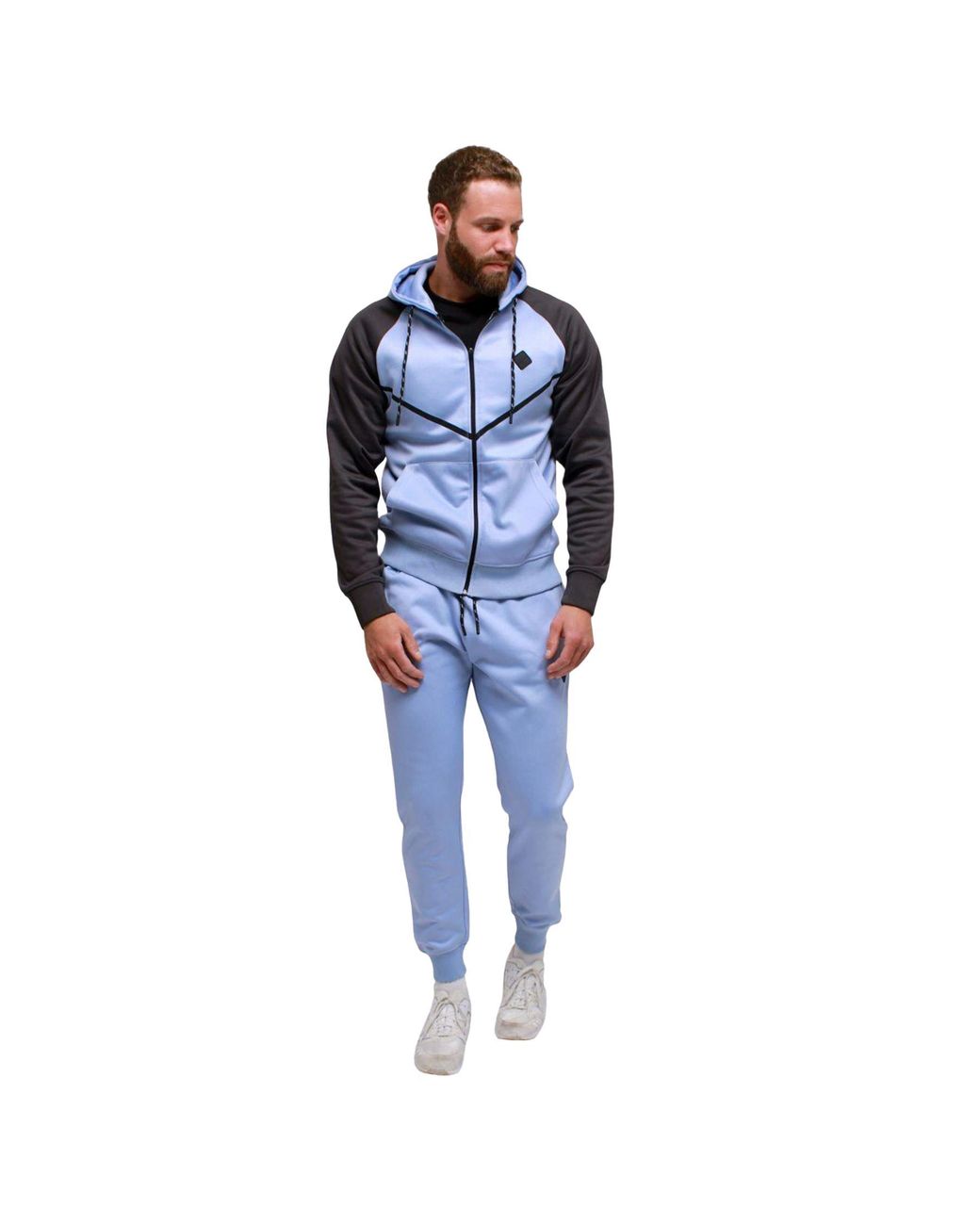 KAM Jeanswear Blue Kam Two Piece Tracksuit Hoodie & Jogger Set for men