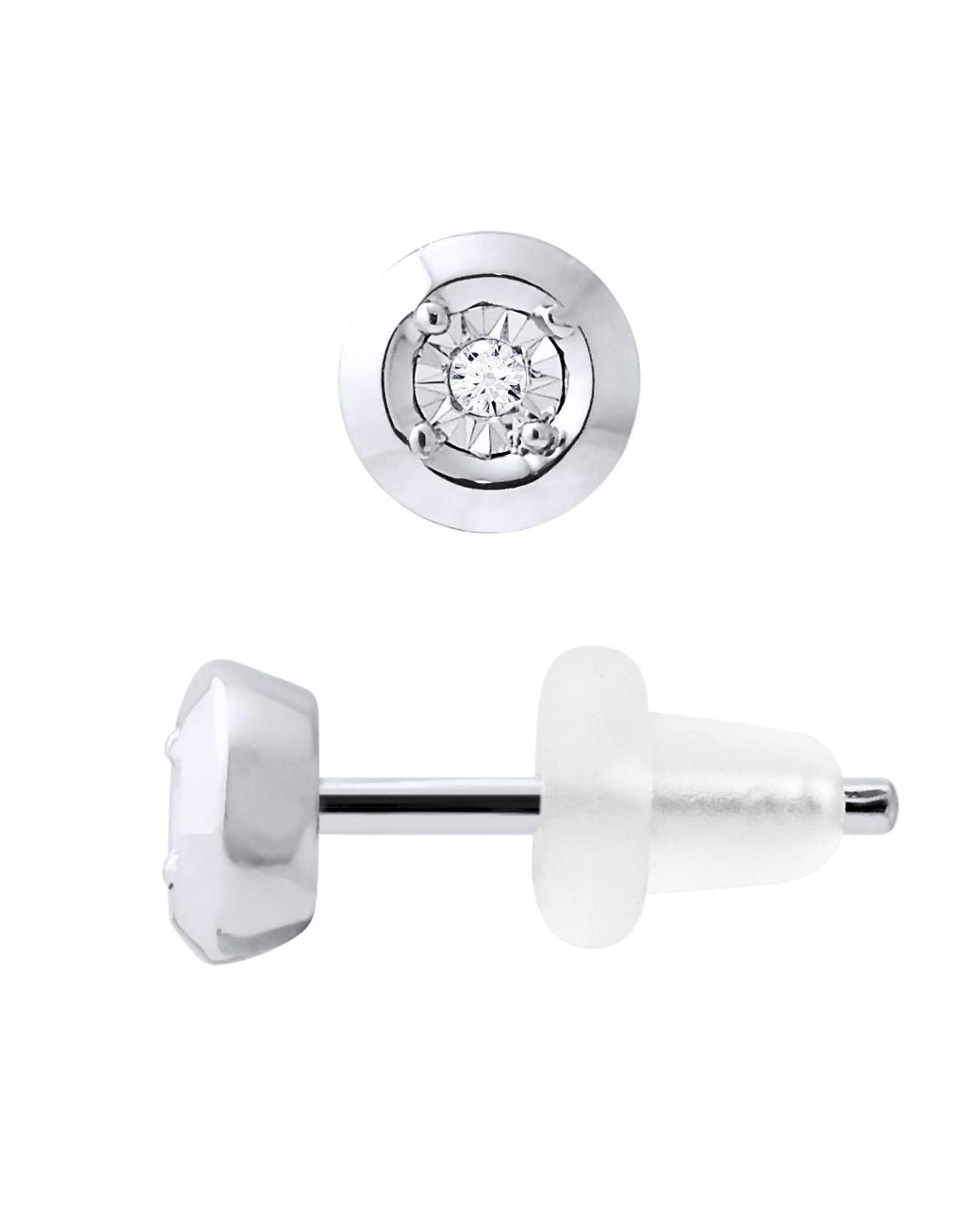 Diadema White Diamond Stud Earrings 0.020 0.50 Cts Cts Illusion