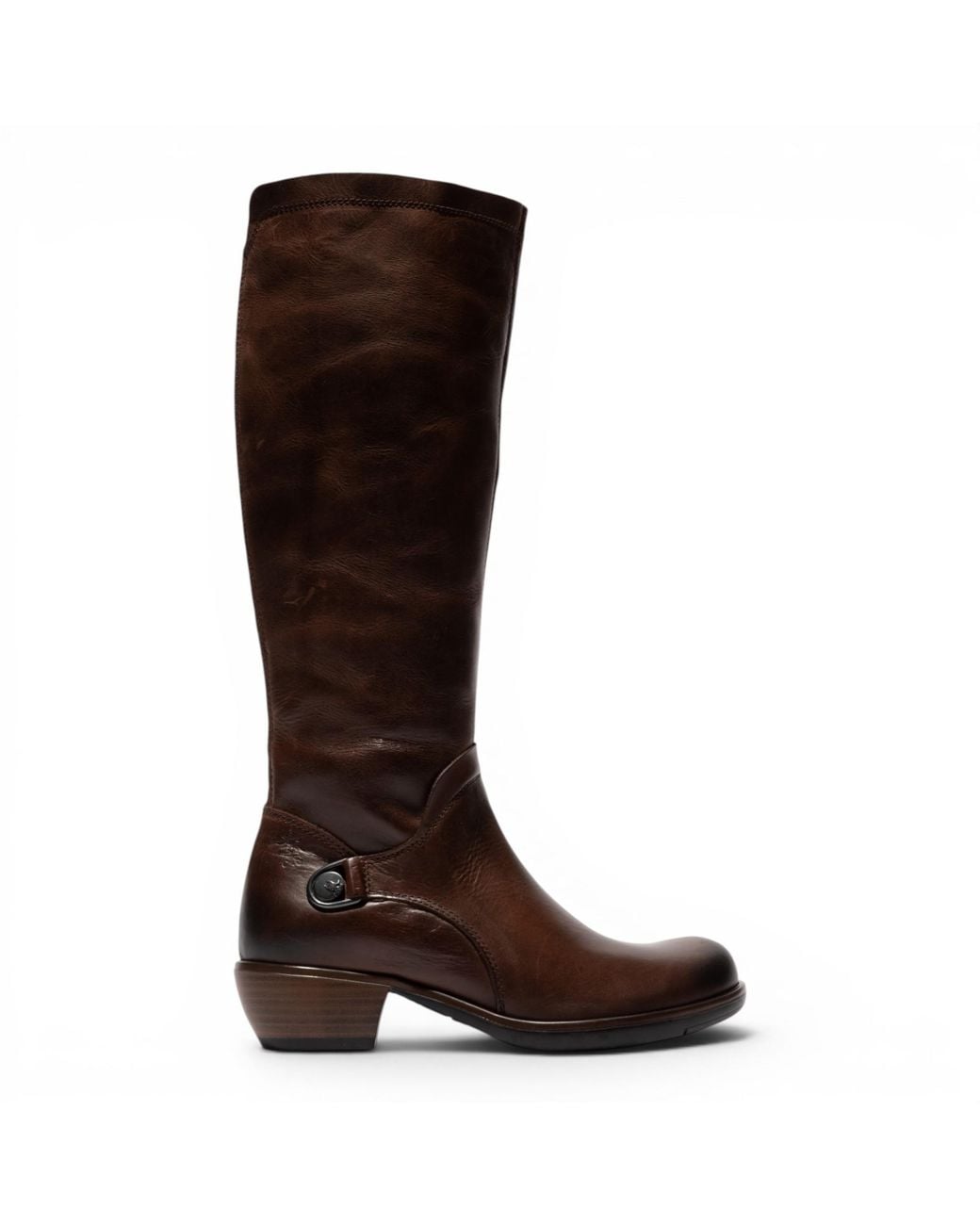 Fly London Brown Leather High Heeled Riding Long Boots