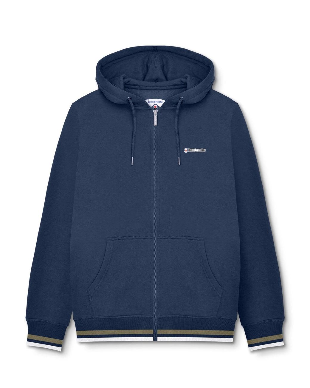 Lambretta Blue Khaki Zip Hoodie for men