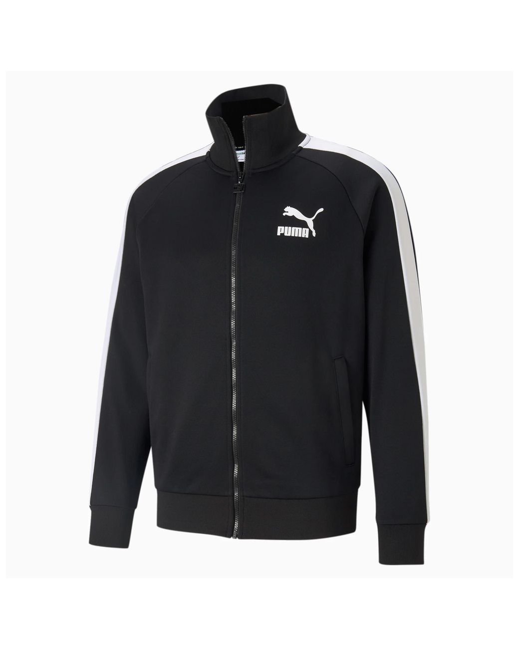 PUMA Black Iconic T7 Track Jacket Cotton for men