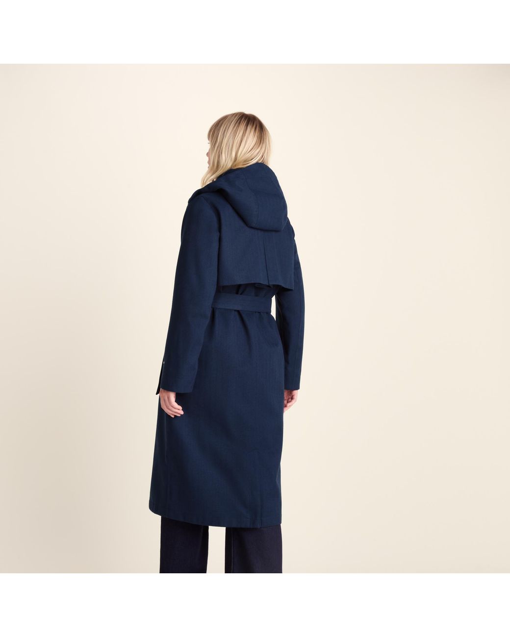 TOG24 Blue Jemima Waterproof Longline Belted Trench Coat