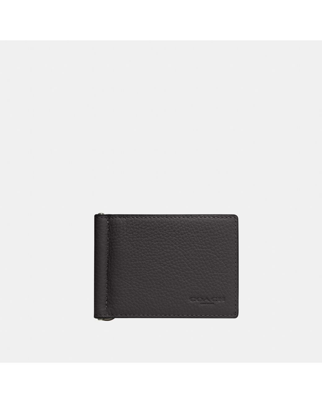 Signature Canvas Coach Front Pocket Wallet With Money Clip COACH