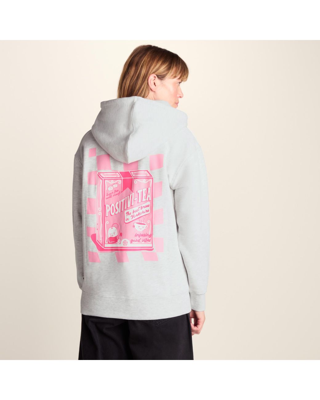 TOG24 White Positivity Supersoft Heavyweight Graphic Print Hoodie