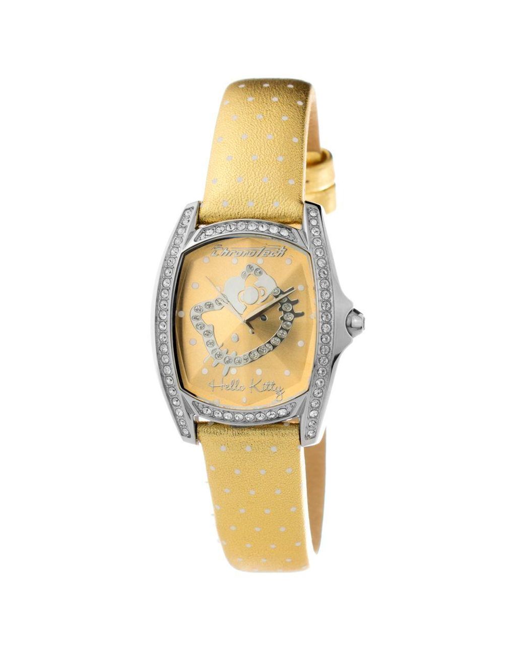 Chronotech Metallic Gold Leather Watch