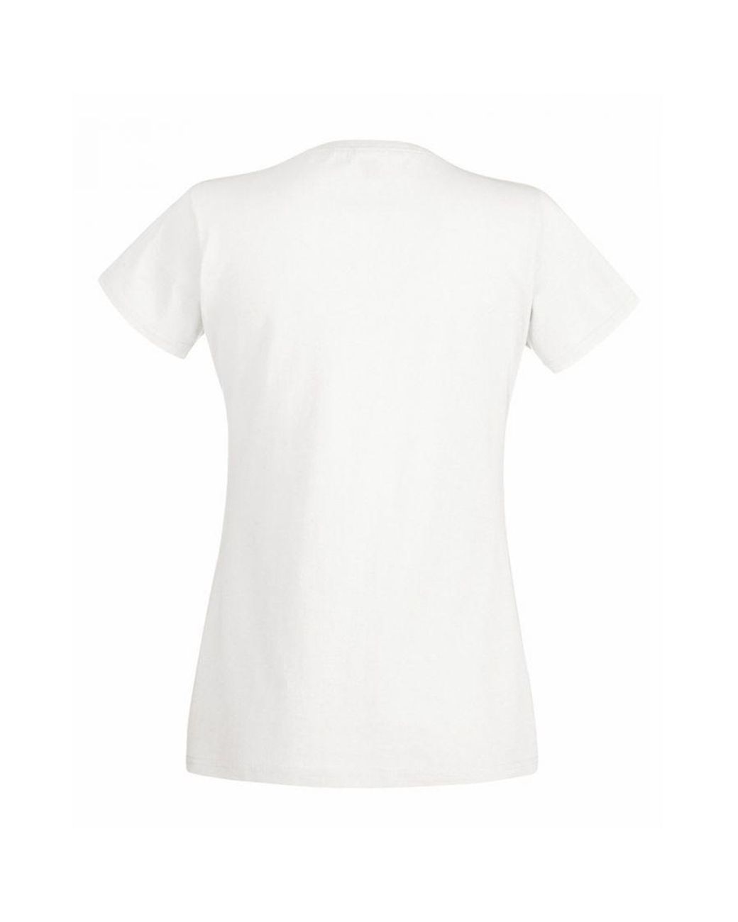 Fruit Of The Loom White Ladies Lady-Fit Valueweight V-Neck Short Sleeve T-Shirt