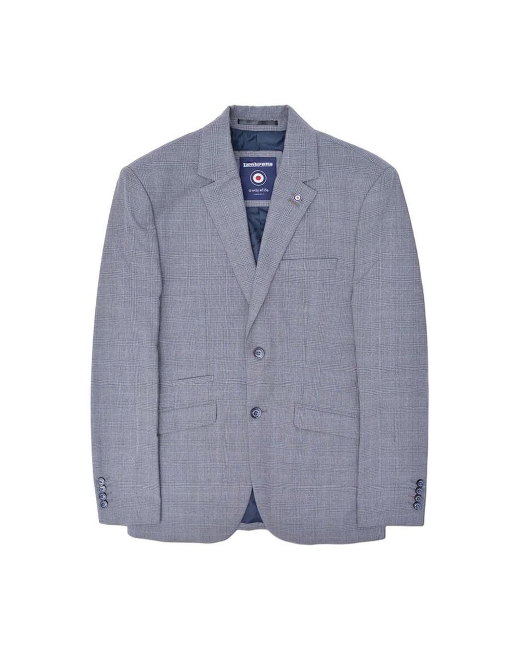 Lambretta Blue Dawson Checked Blazer for men
