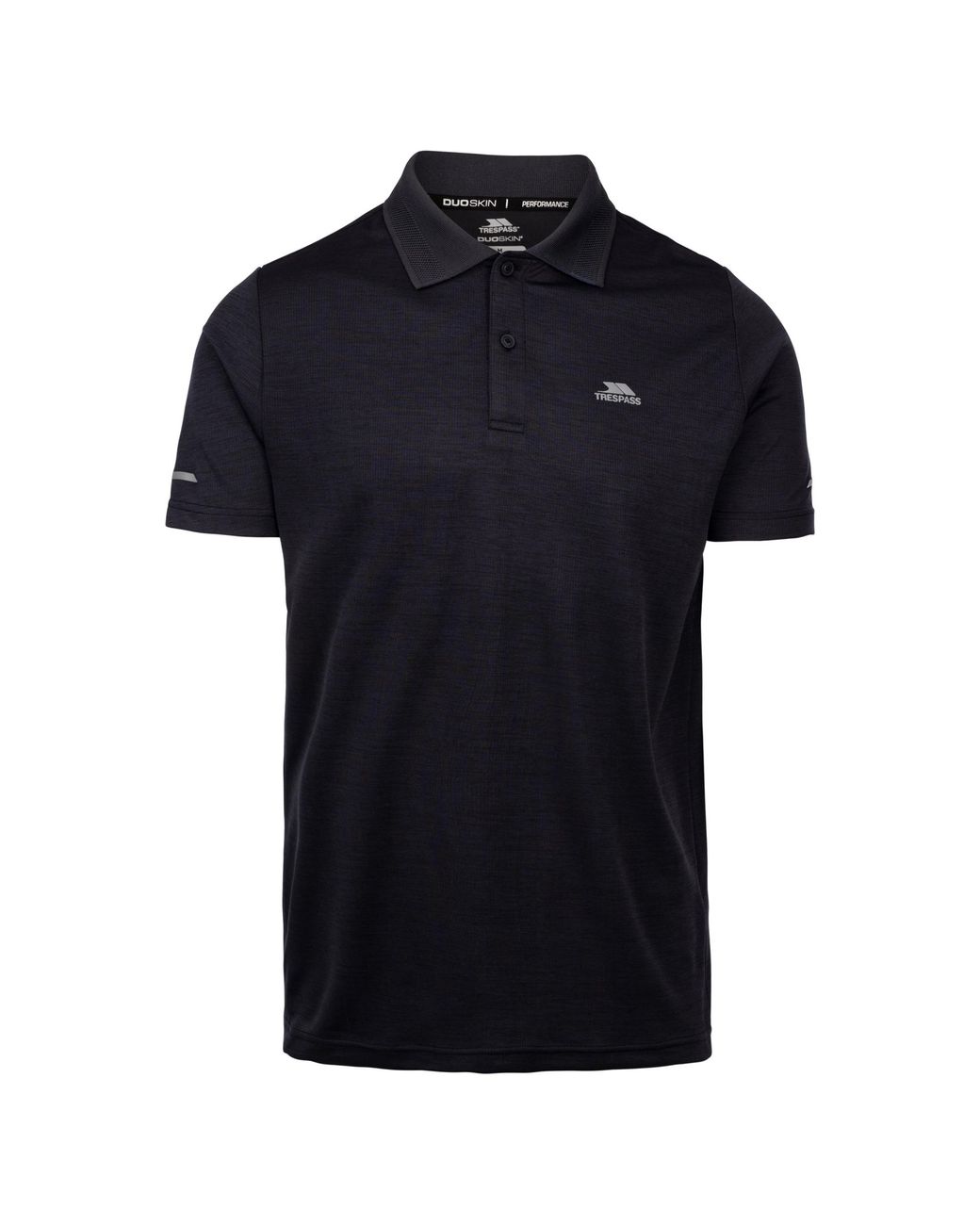 Trespass Black Mckay Active Polo Shirt (Dark Flint Marl) for men