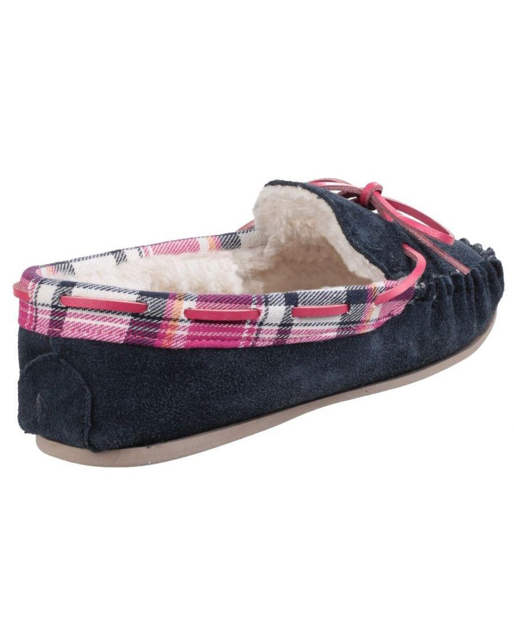 Cotswold Blue Kilkenny Slip On Moccasin Slipper