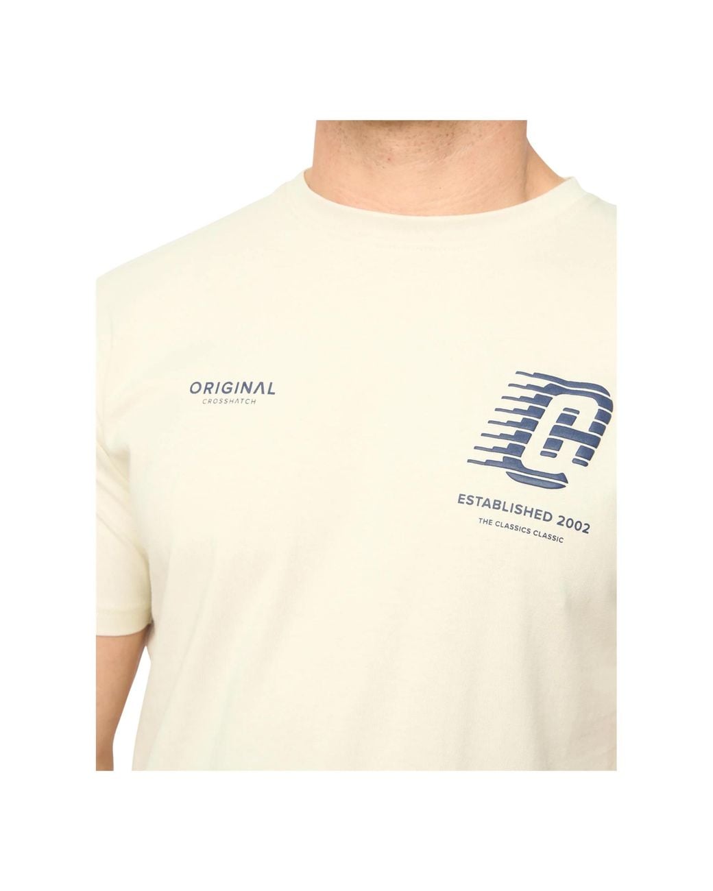 Crosshatch White Morville Cotton T-Shirt (Neutral) for men