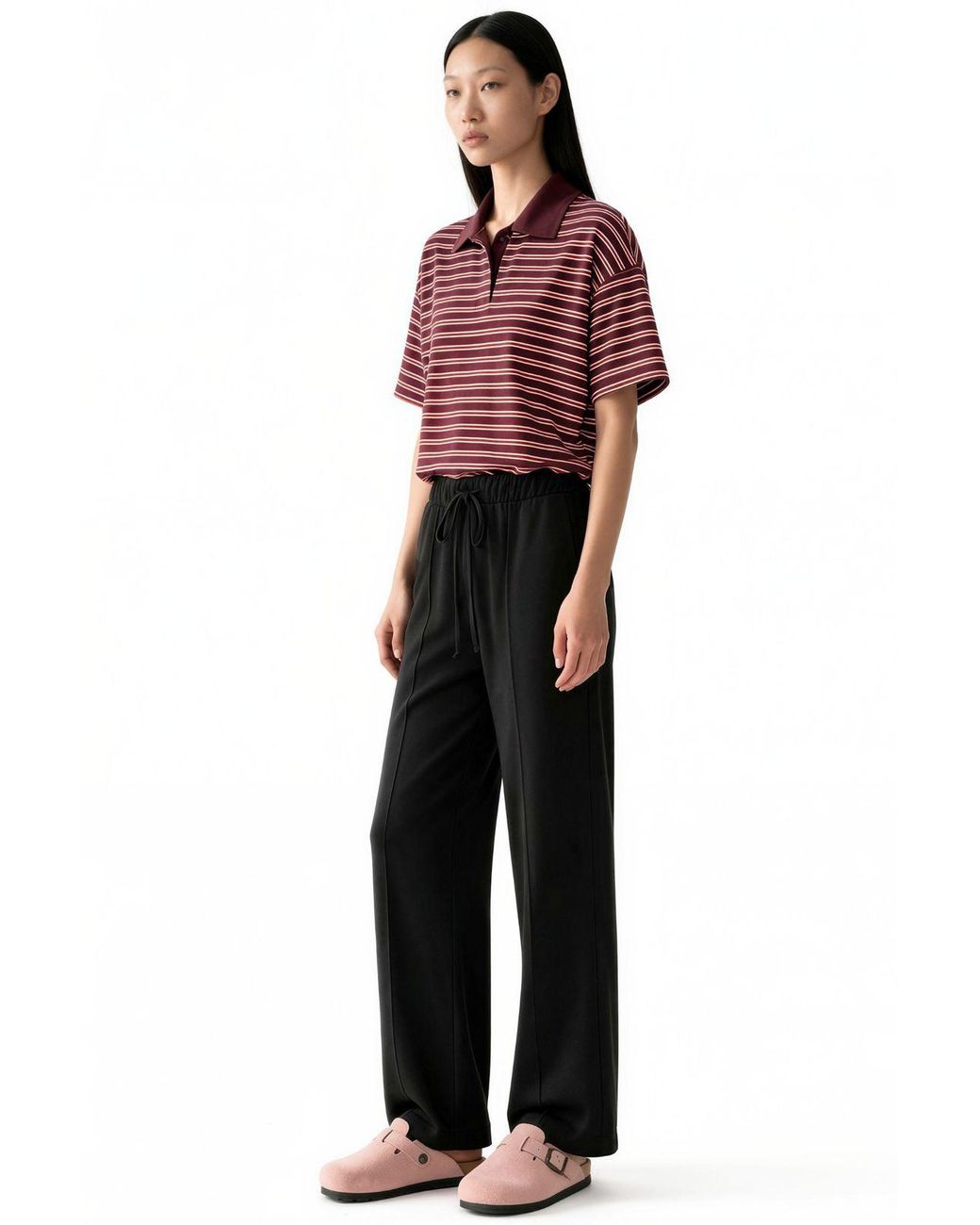 Busem Black Modal Blend Straight-Leg Pants