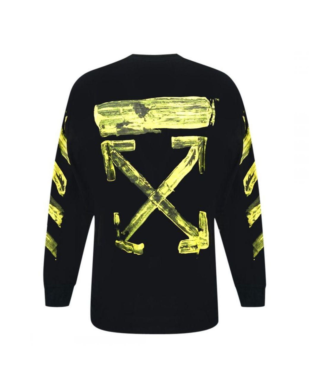 Off White c o Virgil Abloh Yellow Arrow Paint Logo Black Long