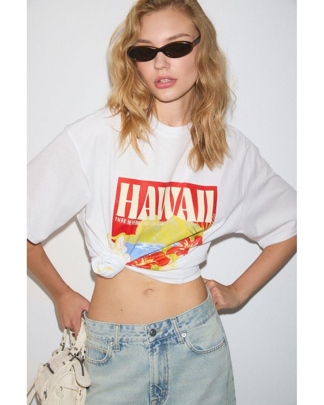 Grimelange Gray Oversized Crew Neck Printed T-Shirt