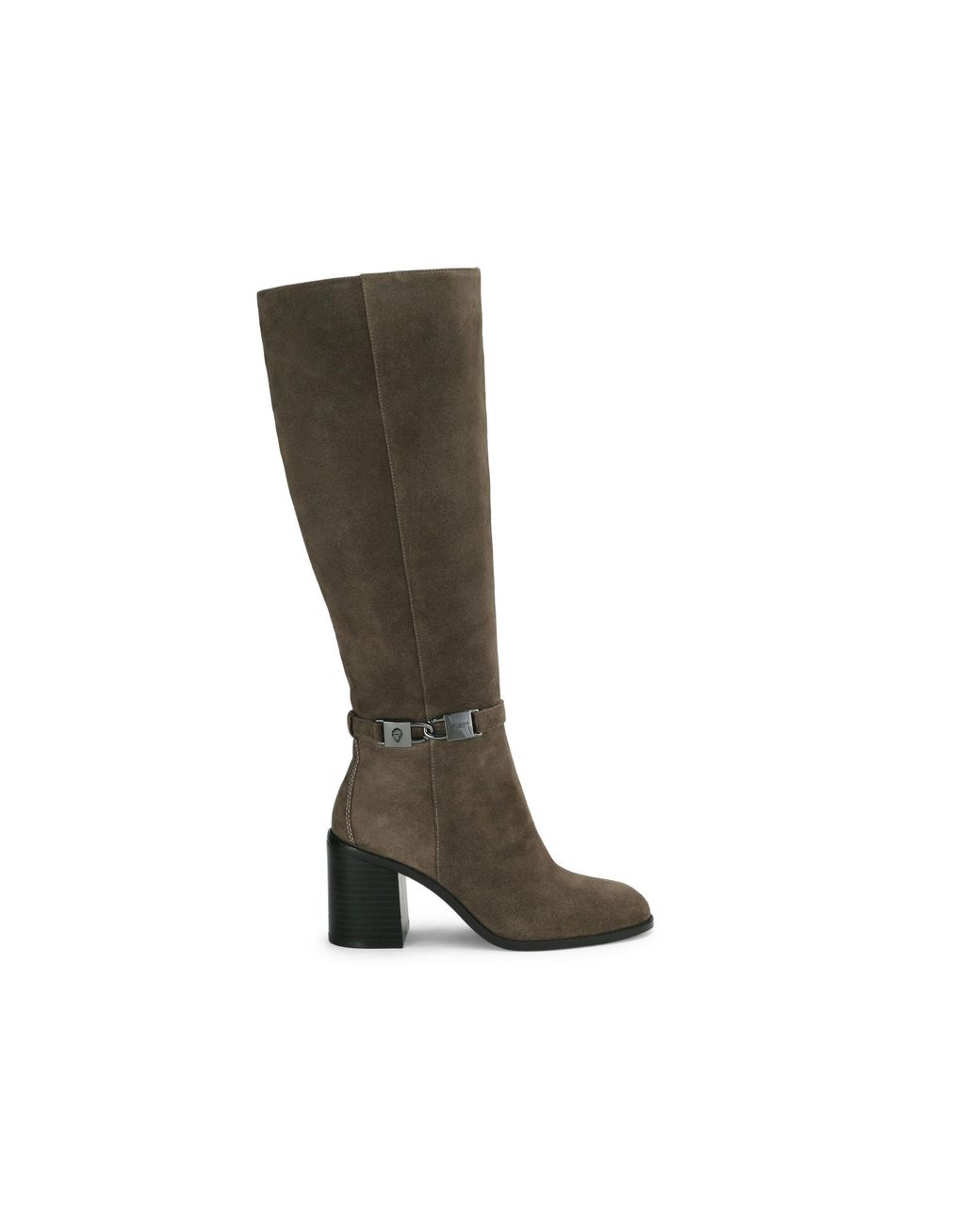 Kurt Geiger Black Suede Kingsley Block Heel Knee Boots