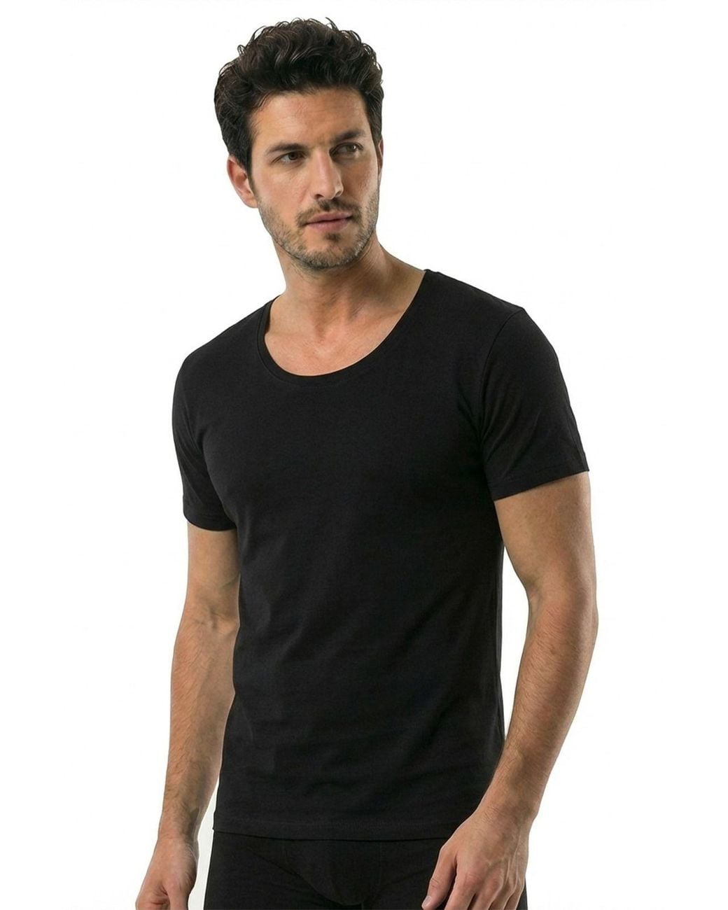 Öts Black Cotton T-Shirt for men