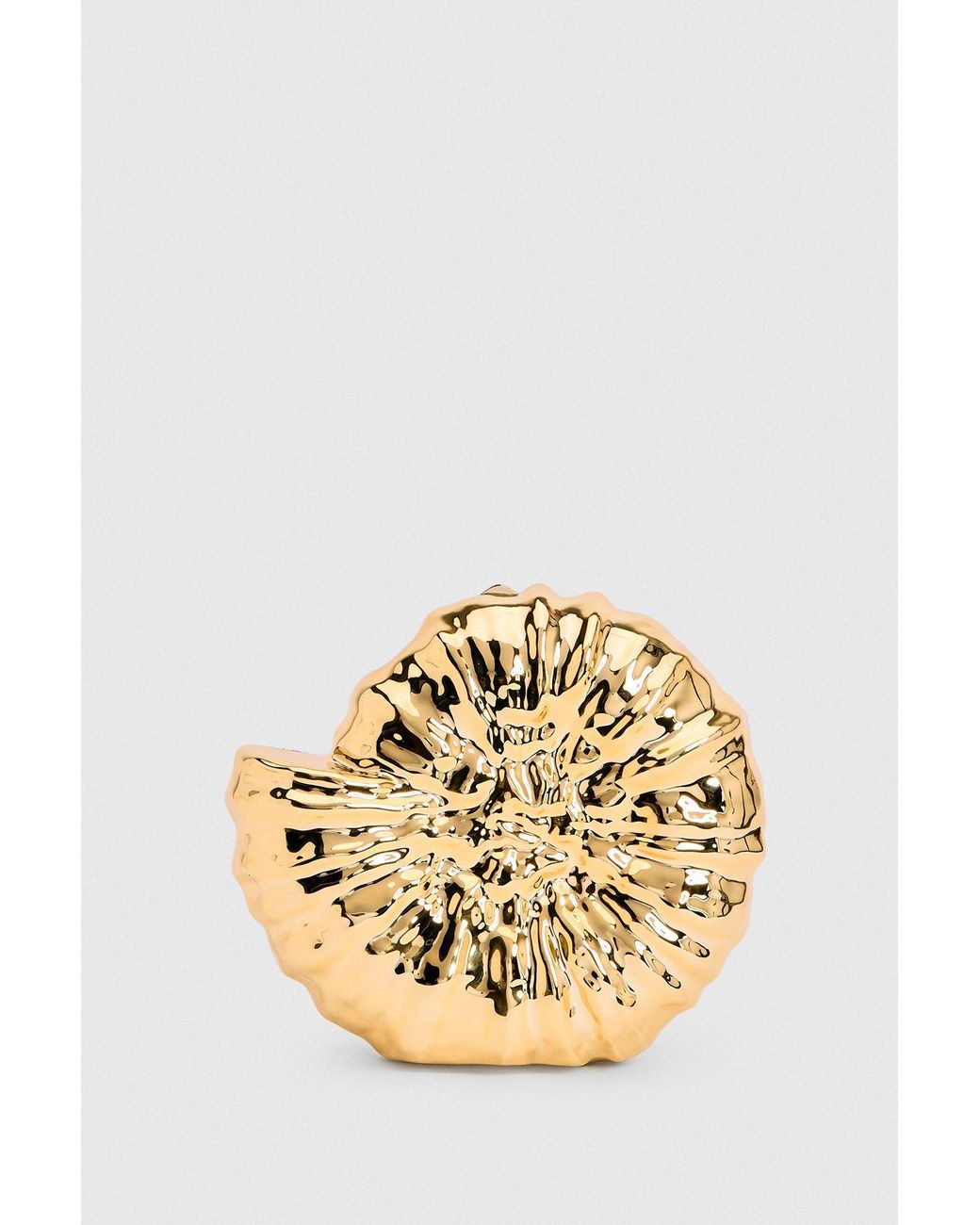 Boohoo Orange Seashell Clutch Bag With Chain