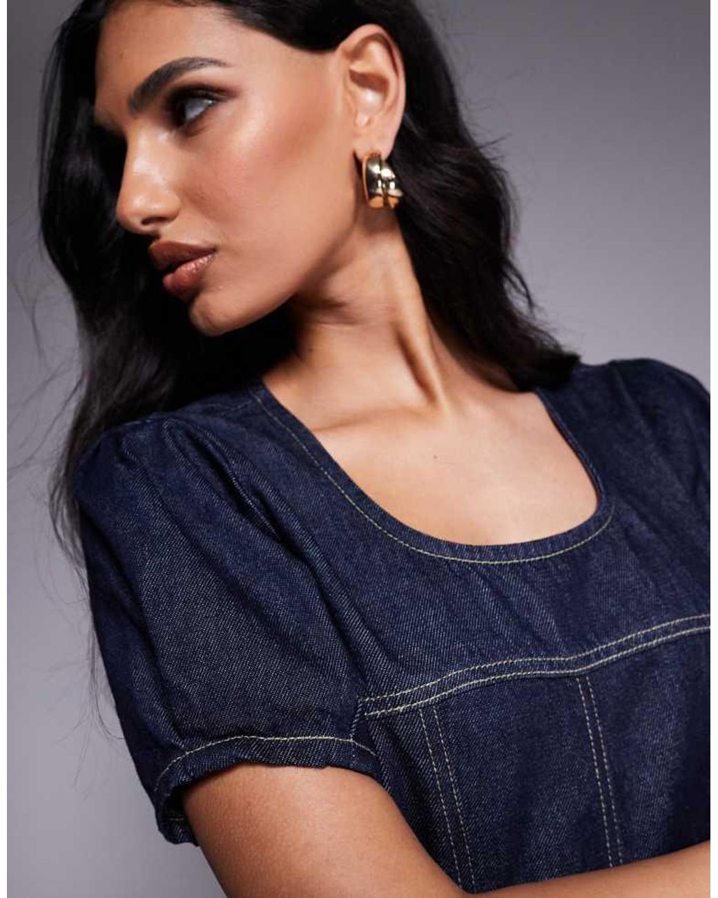 ASOS Blue Denim Seamed Dress