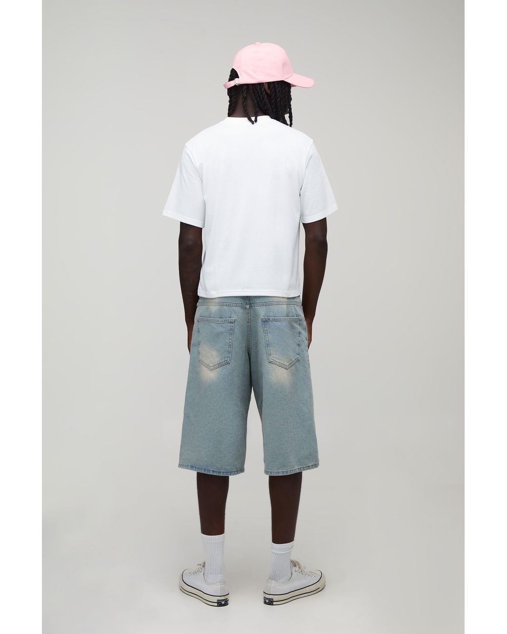 BoohooMAN White Shrunken Racing Palm Print T-Shirt for men