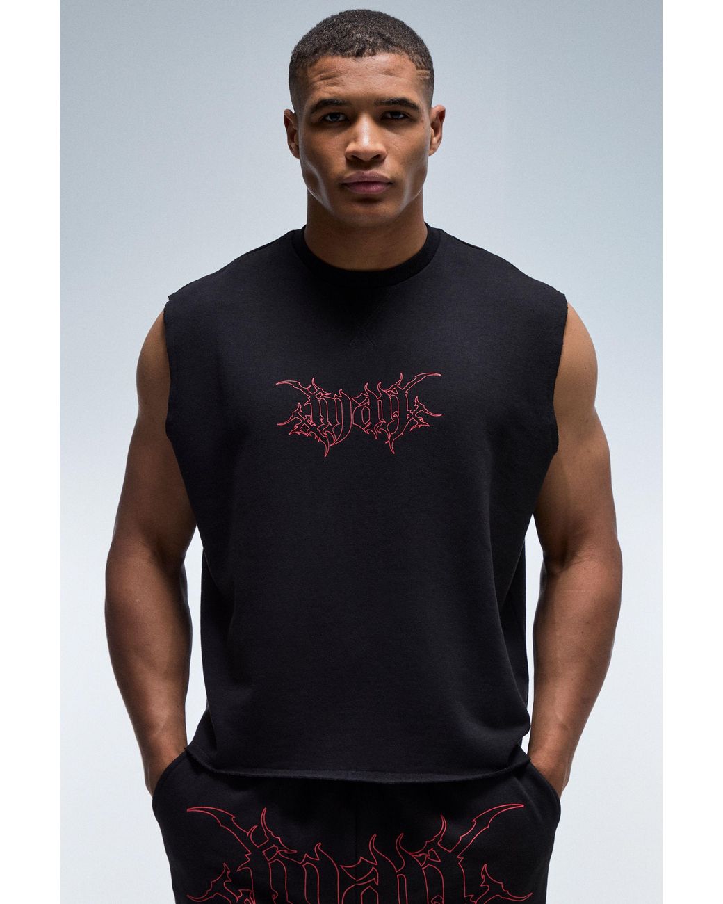 BoohooMAN Blue Active Boxy Loopback Tank for men