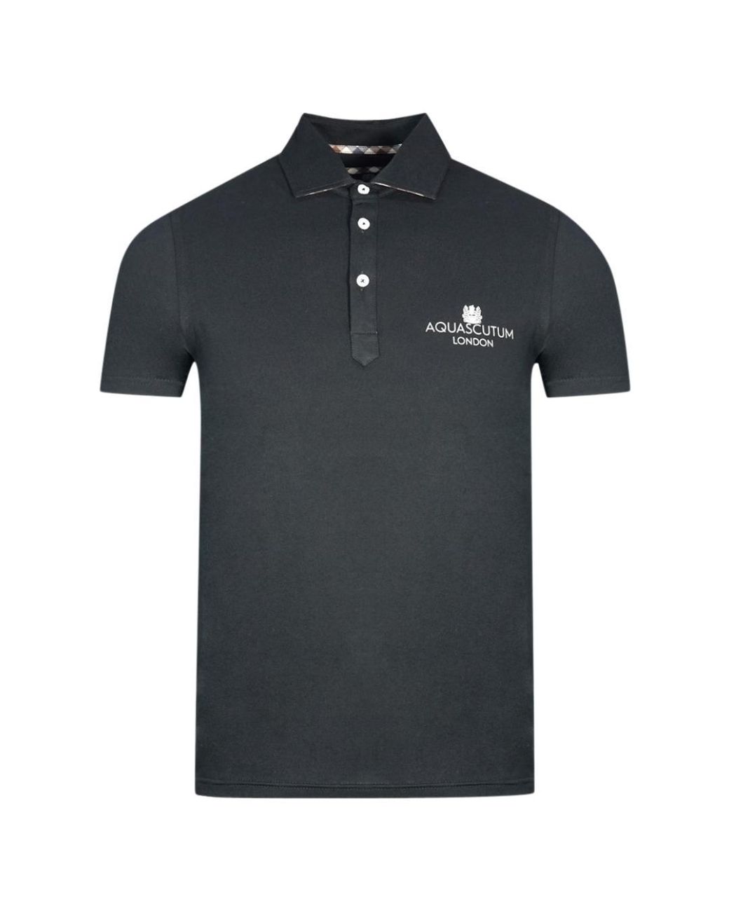 Aquascutum Blue London Bold Logo Polo Shirt Cotton for men